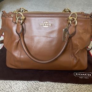 Beautiful leather Coach purse satchel tote